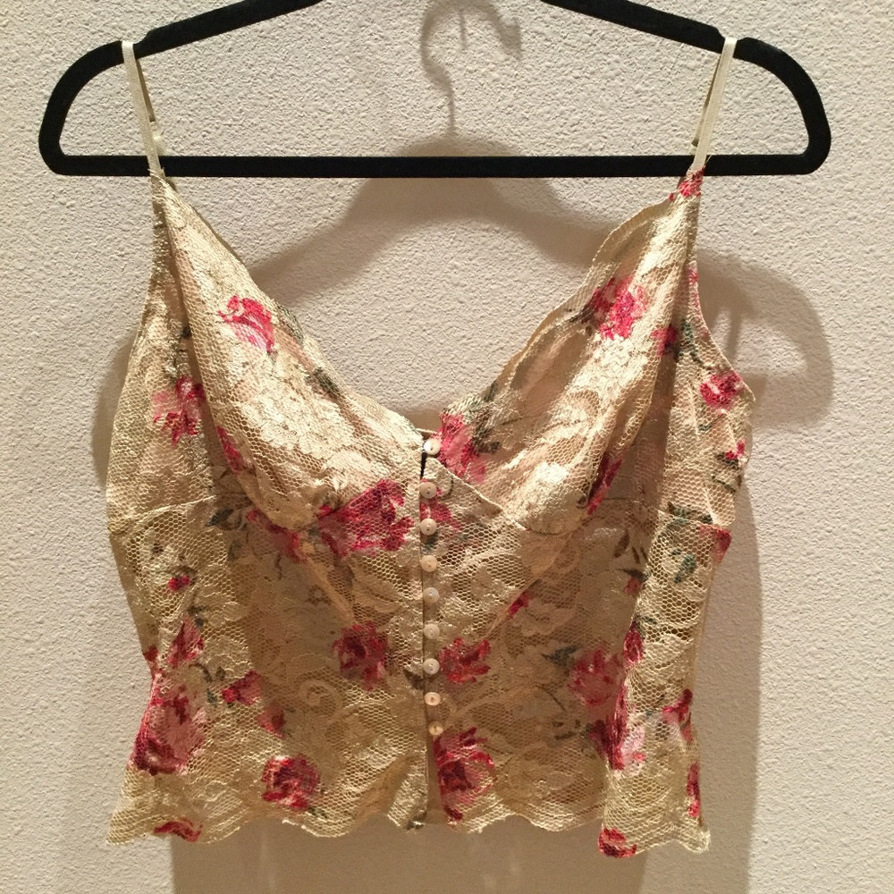 GUESS Marciano Gold Lace Button up Camisole